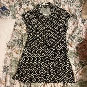 70’s black and white dress short